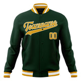 Custom Green & Gold Solid Color Varsity Jacket JA01240607JZ245