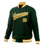 Custom Green & Gold Solid Color Varsity Jacket JA01240607JZ245