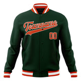 Custom Green & Orange Solid Color Varsity Jacket JA01240607JZ246