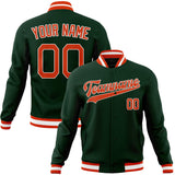 Custom Green & Orange Solid Color Varsity Jacket JA01240607JZ246