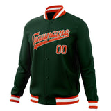 Custom Green & Orange Solid Color Varsity Jacket JA01240607JZ246