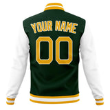 Custom Green & Gold Solid Color Varsity Jacket JA01240607JZ247