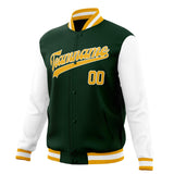 Custom Green & Gold Solid Color Varsity Jacket JA01240607JZ247