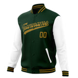 Custom Green & Brown Solid Color Varsity Jacket JA01240607JZ248