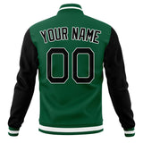 Custom Kelly-Green & Black Solid Color Varsity Jacket JA01240607JZ252