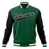 Custom Kelly-Green & Black Solid Color Varsity Jacket JA01240607JZ252