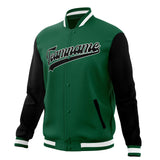 Custom Kelly-Green & Black Solid Color Varsity Jacket JA01240607JZ252