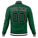 Custom Kelly-Green & Black Solid Color Varsity Jacket JA01240607JZ255