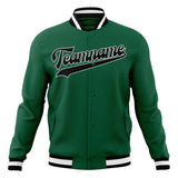 Custom Kelly-Green & Black Solid Color Varsity Jacket JA01240607JZ255