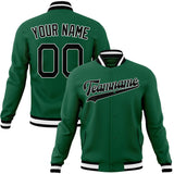 Custom Kelly-Green & Black Solid Color Varsity Jacket JA01240607JZ255