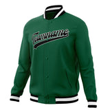 Custom Kelly-Green & Black Solid Color Varsity Jacket JA01240607JZ255