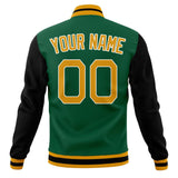 Custom Kelly-Green & Gold Solid Color Varsity Jacket JA01240607JZ256