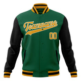 Custom Kelly-Green & Gold Solid Color Varsity Jacket JA01240607JZ256