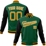 Custom Kelly-Green & Gold Solid Color Varsity Jacket JA01240607JZ256