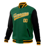 Custom Kelly-Green & Gold Solid Color Varsity Jacket JA01240607JZ256