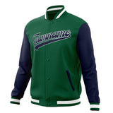 Custom Kelly-Green & Navy Solid Color Varsity Jacket JA01240607JZ257