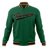 Custom Kelly-Green & Black Solid Color Varsity Jacket JA01240607JZ258