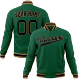 Custom Kelly-Green & Black Solid Color Varsity Jacket JA01240607JZ258