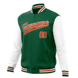 Custom Kelly-Green & White Solid Color Varsity Jacket JA01240607JZ259