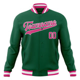 Custom Kelly-Green & Pink Solid Color Varsity Jacket JA01240607JZ260