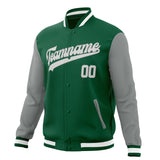 Custom Kelly-Green & Gray Solid Color Varsity Jacket JA01240607JZ261