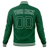 Custom Kelly-Green & White Solid Color Varsity Jacket JA01240607JZ262