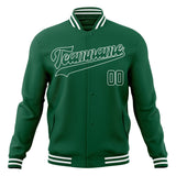 Custom Kelly-Green & White Solid Color Varsity Jacket JA01240607JZ262