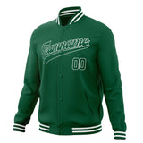 Custom Kelly-Green & White Solid Color Varsity Jacket JA01240607JZ262