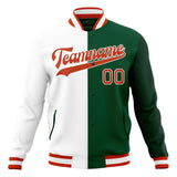 Custom Kelly-Green & White Split Varsity Jacket JA01240607JZ263