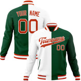 Custom Kelly-Green & White Split Varsity Jacket JA01240607JZ263