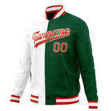 Custom Kelly-Green & White Split Varsity Jacket JA01240607JZ263