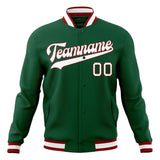 Custom Kelly-Green & White Solid Color Varsity Jacket JA01240607JZ265