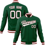 Custom Kelly-Green & White Solid Color Varsity Jacket JA01240607JZ265