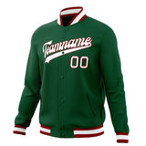 Custom Kelly-Green & White Solid Color Varsity Jacket JA01240607JZ265