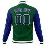 Custom Kelly-Green & Royal Solid Color Varsity Jacket JA01240607JZ266