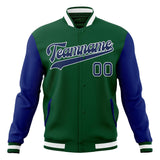 Custom Kelly-Green & Royal Solid Color Varsity Jacket JA01240607JZ266