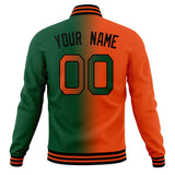 Custom Kelly-Green & Orange Gradient Varsity Jacket JA01240607JZ267