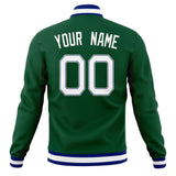 Custom Kelly-Green & White Solid Color Varsity Jacket JA01240607JZ268