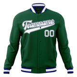 Custom Kelly-Green & White Solid Color Varsity Jacket JA01240607JZ268