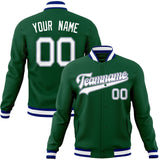 Custom Kelly-Green & White Solid Color Varsity Jacket JA01240607JZ268