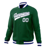 Custom Kelly-Green & White Solid Color Varsity Jacket JA01240607JZ268