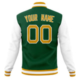 Custom Kelly-Green & Gold Solid Color Varsity Jacket JA01240607JZ269