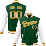 Custom Kelly-Green & Gold Solid Color Varsity Jacket JA01240607JZ269