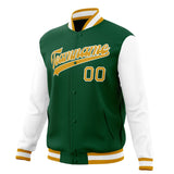 Custom Kelly-Green & Gold Solid Color Varsity Jacket JA01240607JZ269