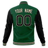 Custom Kelly-Green & Black Solid Color Varsity Jacket JA01240607JZ270