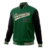 Custom Kelly-Green & Black Solid Color Varsity Jacket JA01240607JZ270