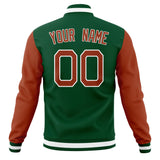 Custom Kelly-Green & Texas-Orange Solid Color Varsity Jacket JA01240607JZ271