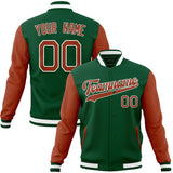 Custom Kelly-Green & Texas-Orange Solid Color Varsity Jacket JA01240607JZ271