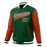 Custom Kelly-Green & Texas-Orange Solid Color Varsity Jacket JA01240607JZ271