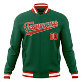 Custom Kelly-Green & Orange Solid Color Varsity Jacket JA01240607JZ272